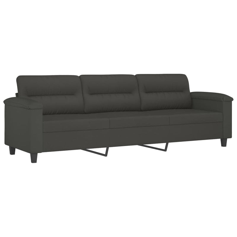 vidaXL 3-Seater Sofa Dark Grey 180 cm Microfibre Fabric
