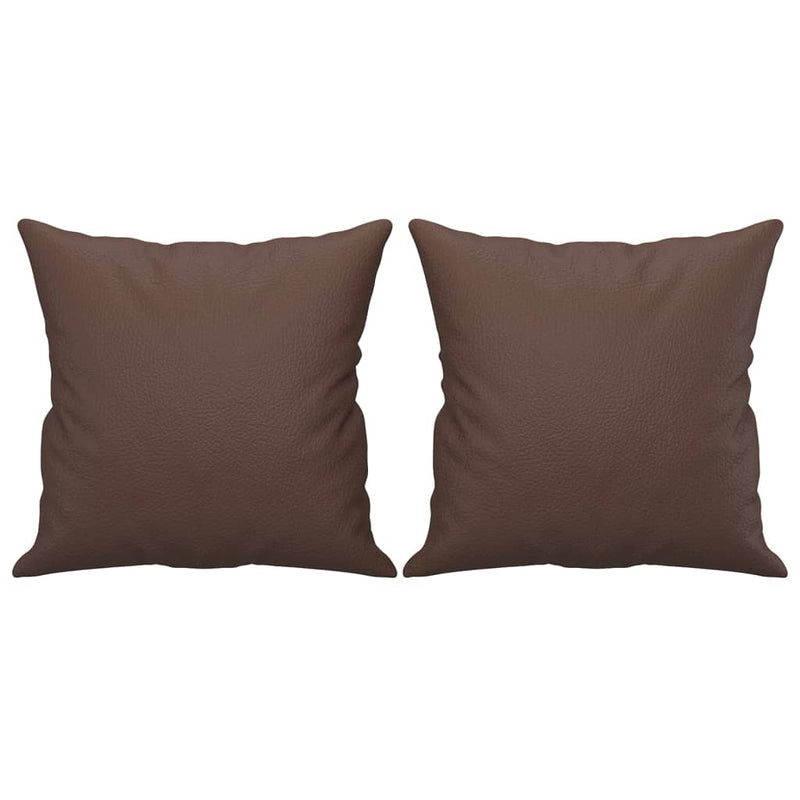vidaXL Throw Pillows 2 pcs Brown 40x40 cm Faux Leather