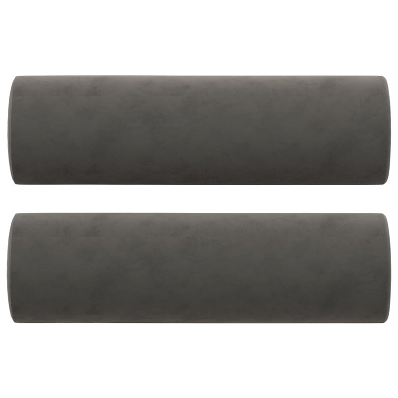 vidaXL Throw Pillows 2 pcs Dark Grey Ø15x50 cm Velvet
