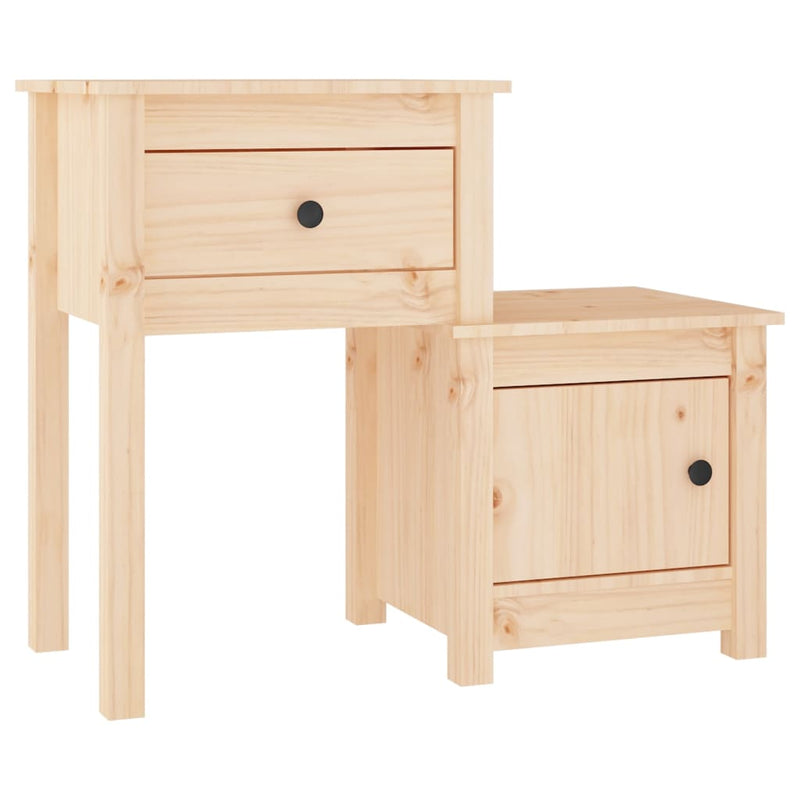 vidaXL Bedside Cabinet 79.5x38x65.5 cm Solid Wood Pine