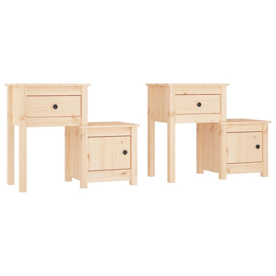 vidaXL Bedside Cabinets 2 pcs 79.5x38x65.5 cm Solid Wood Pine
