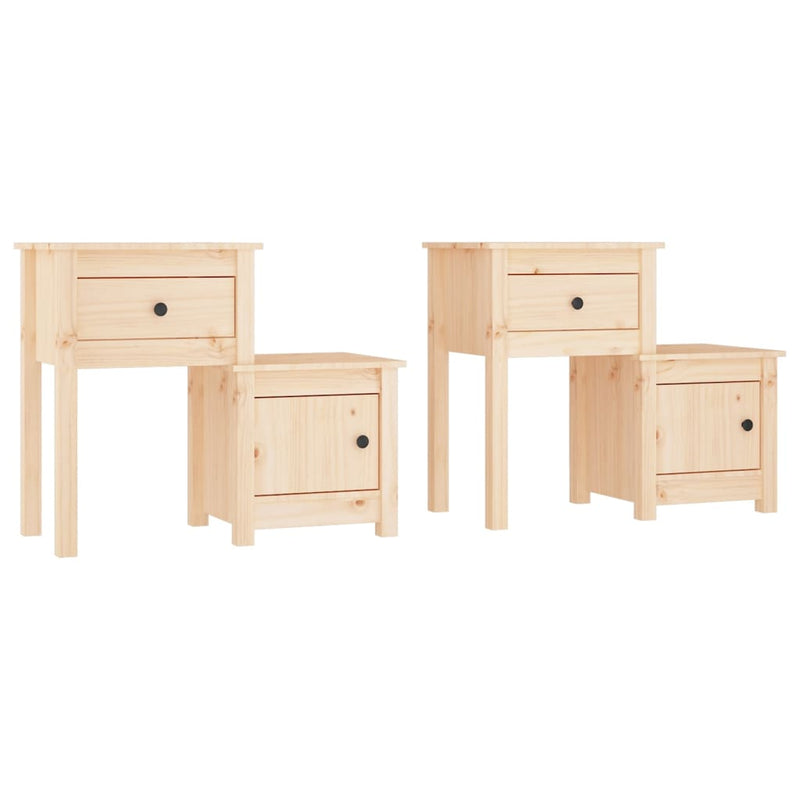 vidaXL Bedside Cabinets 2 pcs 79.5x38x65.5 cm Solid Wood Pine