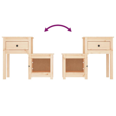vidaXL Bedside Cabinets 2 pcs 79.5x38x65.5 cm Solid Wood Pine