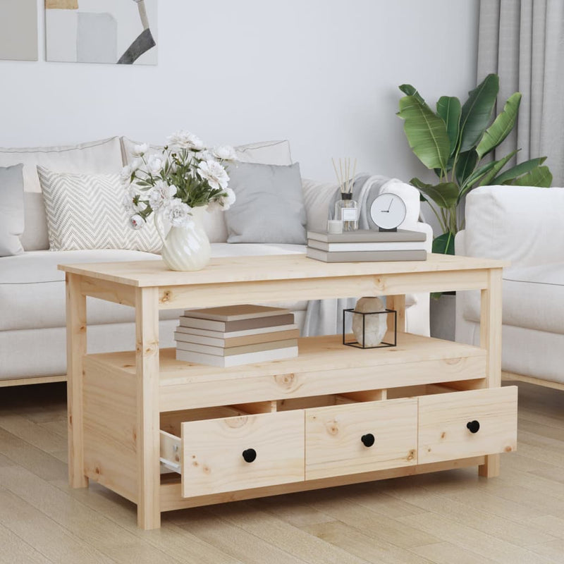 vidaXL Coffee Table 102x49x55 cm Solid Wood Pine