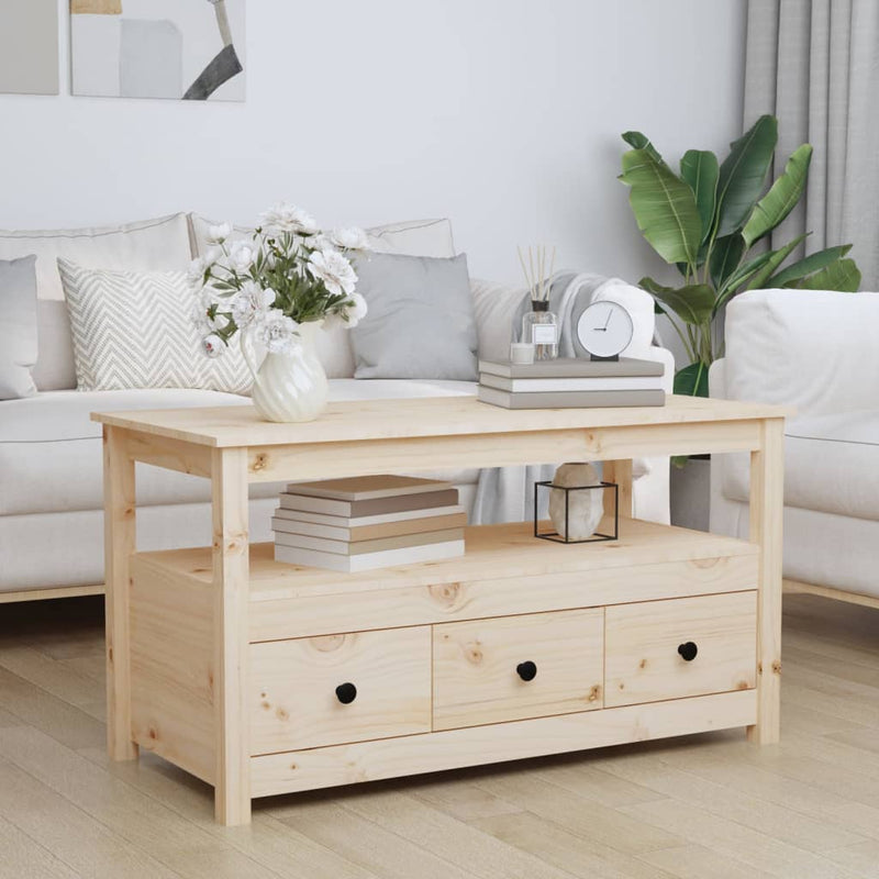 vidaXL Coffee Table 102x49x55 cm Solid Wood Pine