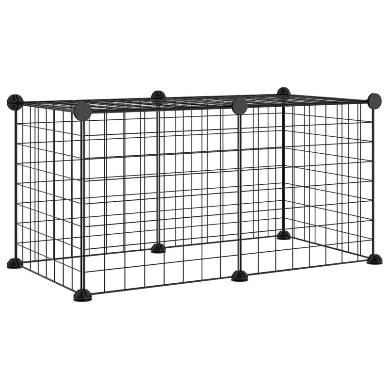 vidaXL 8-Panel Pet Cage Black 35x35 cm Steel