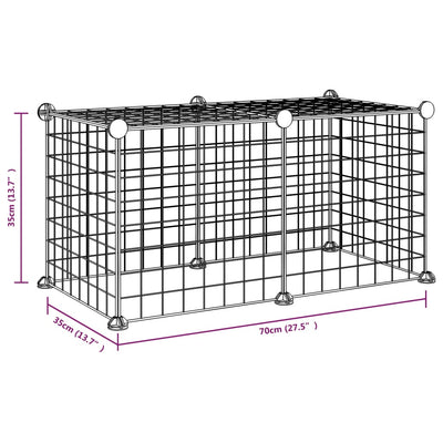 vidaXL 8-Panel Pet Cage Black 35x35 cm Steel