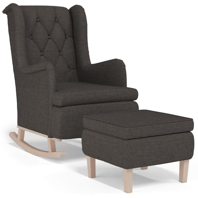 vidaXL Armchair with Rocking Legs and Stool Cream Fabric