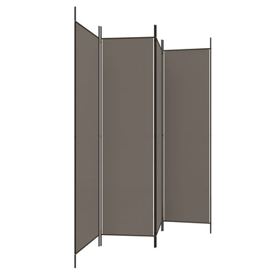vidaXL 4-Panel Room Divider Anthracite 200x220 cm Fabric