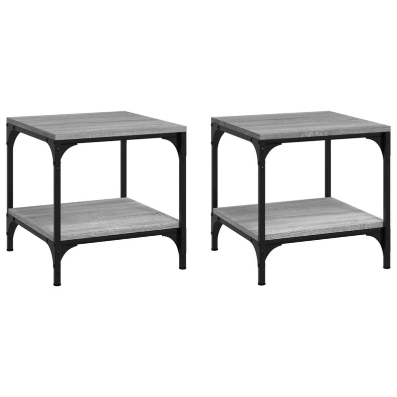 vidaXL Side Tables 2 pcs Black 40x40x40 cm Engineered Wood