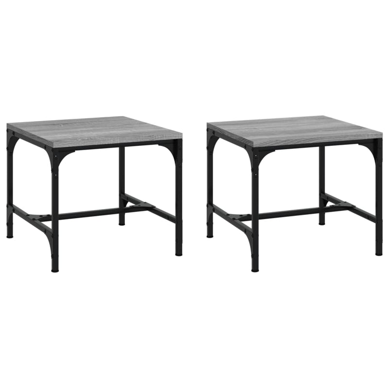 vidaXL Side Tables 2 pcs Black 40x40x35 cm Engineered Wood