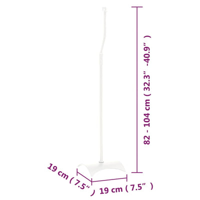 vidaXL Universal Speaker Stand 2 pcs White 19x19x82-104 cm Steel