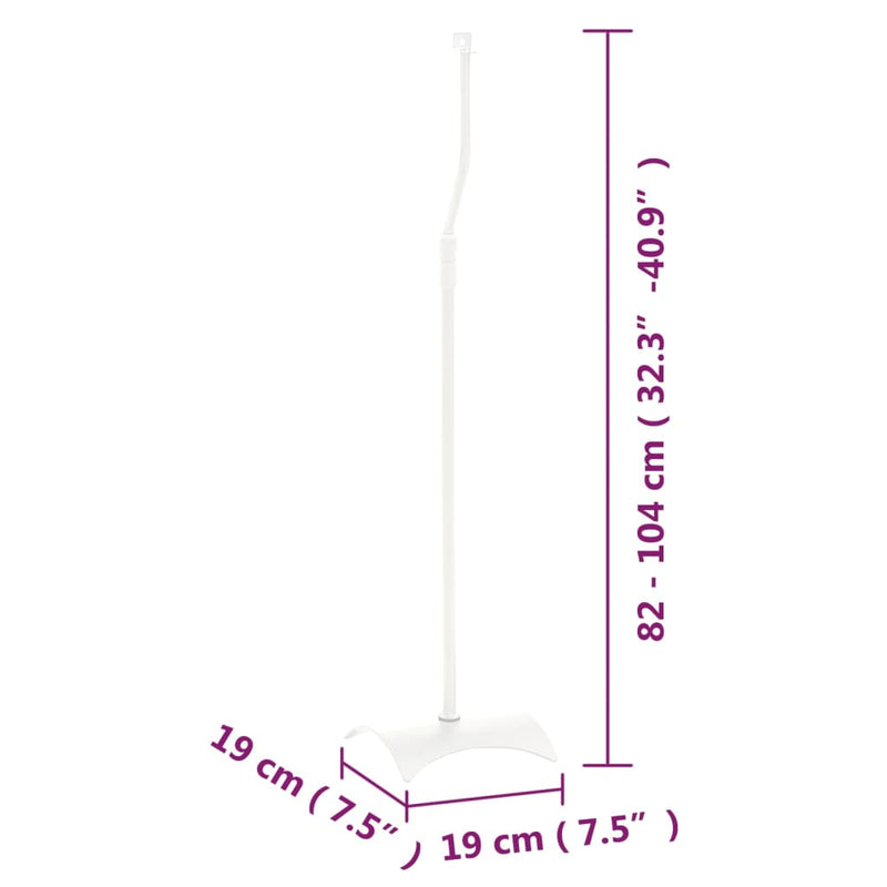 vidaXL Universal Speaker Stand 2 pcs White 19x19x82-104 cm Steel