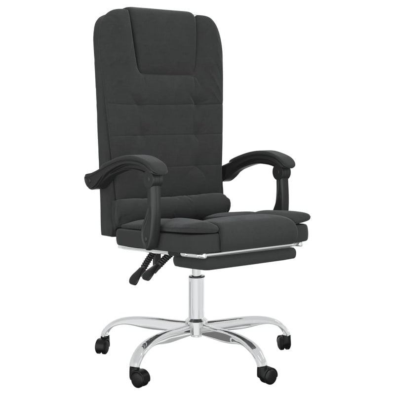 vidaXL Massage Reclining Office Chair Black Faux Leather