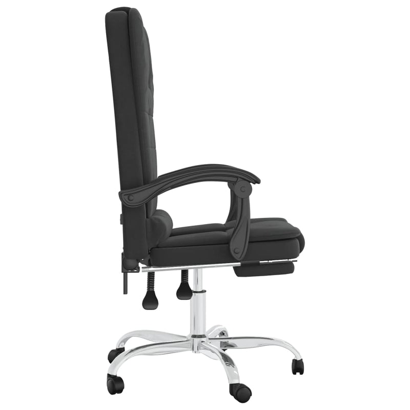 vidaXL Massage Reclining Office Chair Black Faux Leather