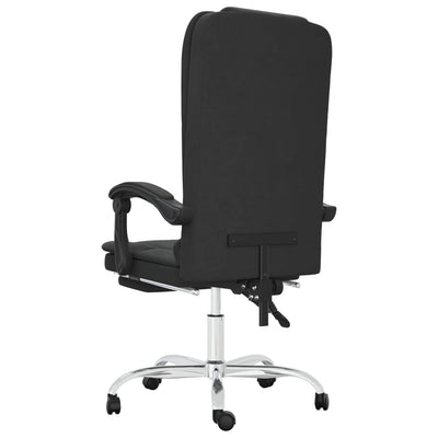 vidaXL Massage Reclining Office Chair Black Faux Leather