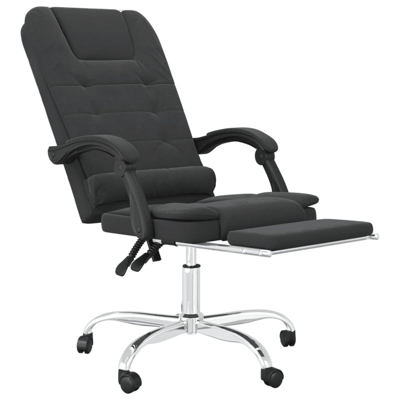 vidaXL Massage Reclining Office Chair Black Faux Leather