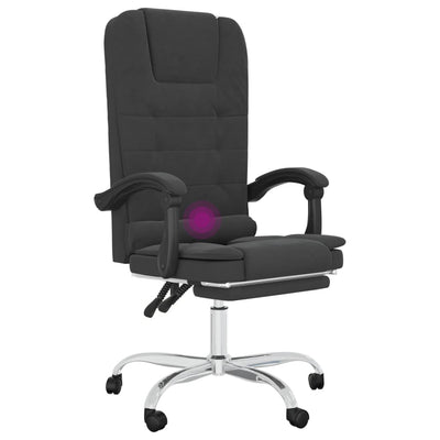 vidaXL Massage Reclining Office Chair Black Faux Leather