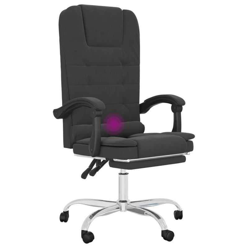 vidaXL Massage Reclining Office Chair Black Faux Leather