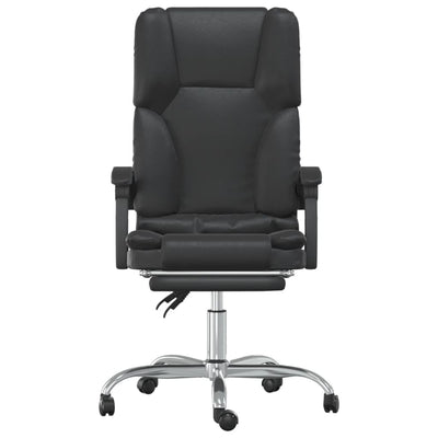 vidaXL Massage Reclining Office Chair Black Faux Leather