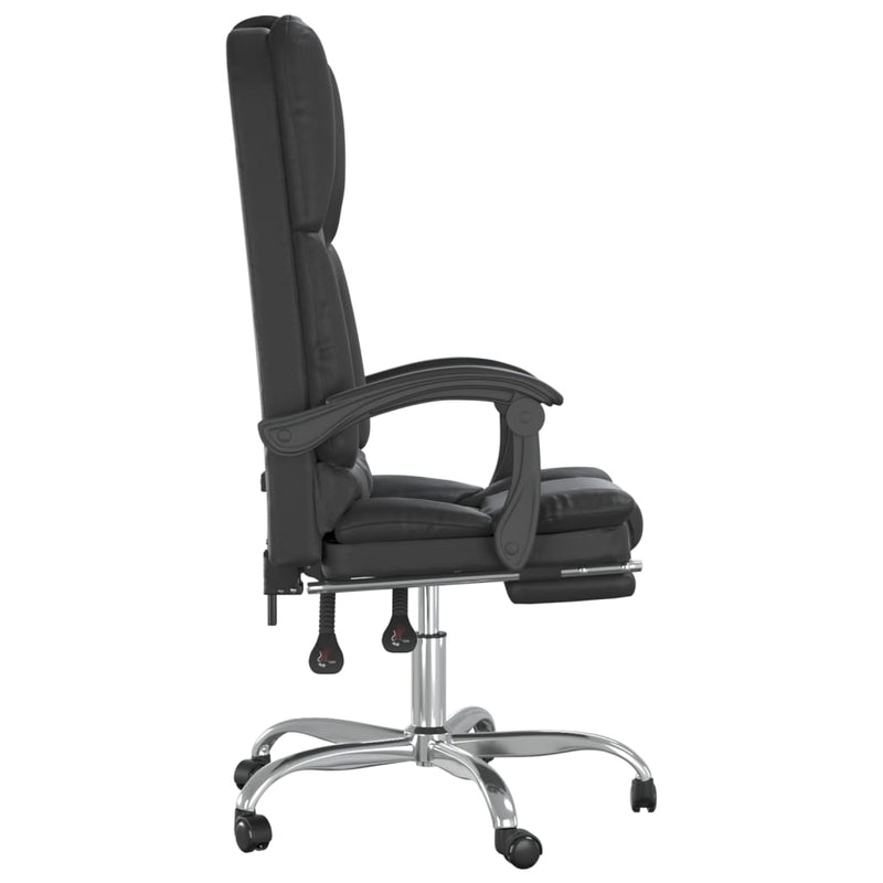 vidaXL Massage Reclining Office Chair Black Faux Leather