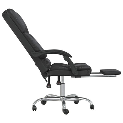 vidaXL Massage Reclining Office Chair Black Faux Leather