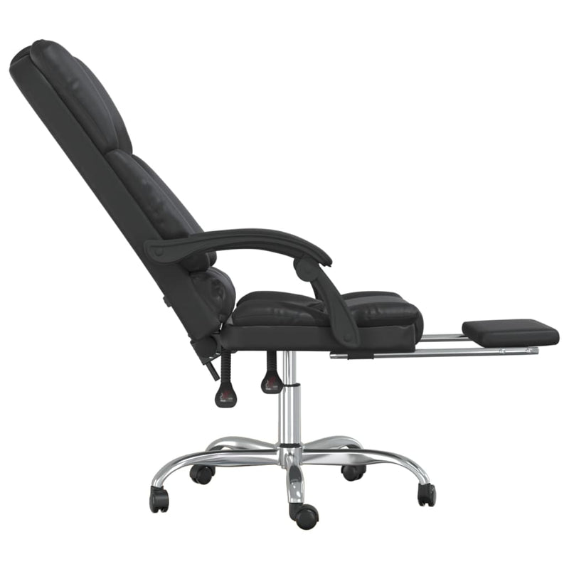 vidaXL Massage Reclining Office Chair Black Faux Leather