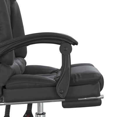 vidaXL Massage Reclining Office Chair Black Faux Leather