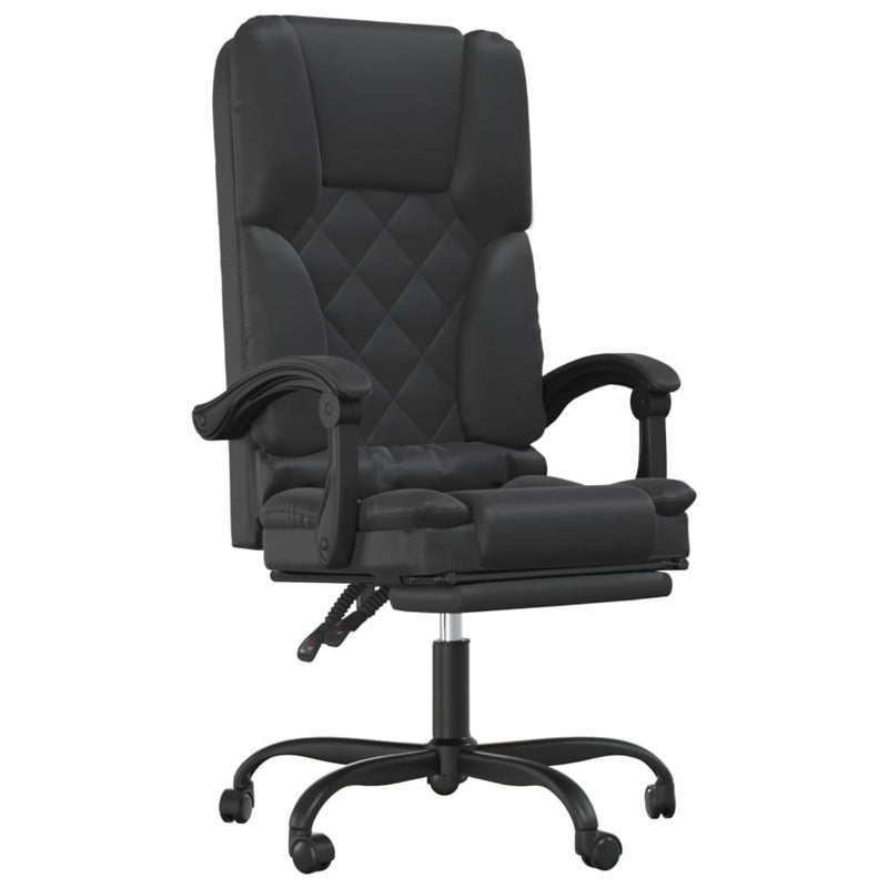 vidaXL Massage Reclining Office Chair Black Faux Leather