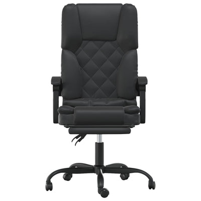 vidaXL Massage Reclining Office Chair Black Faux Leather