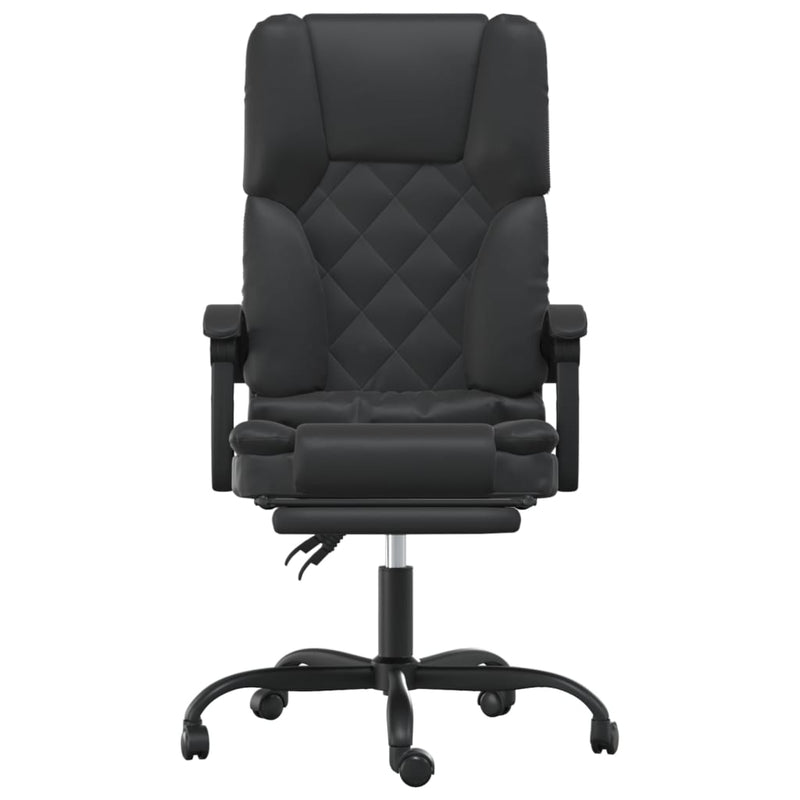 vidaXL Massage Reclining Office Chair Black Faux Leather