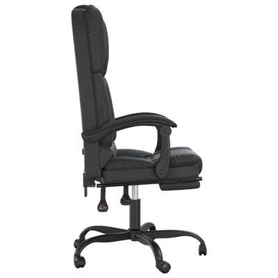 vidaXL Massage Reclining Office Chair Black Faux Leather
