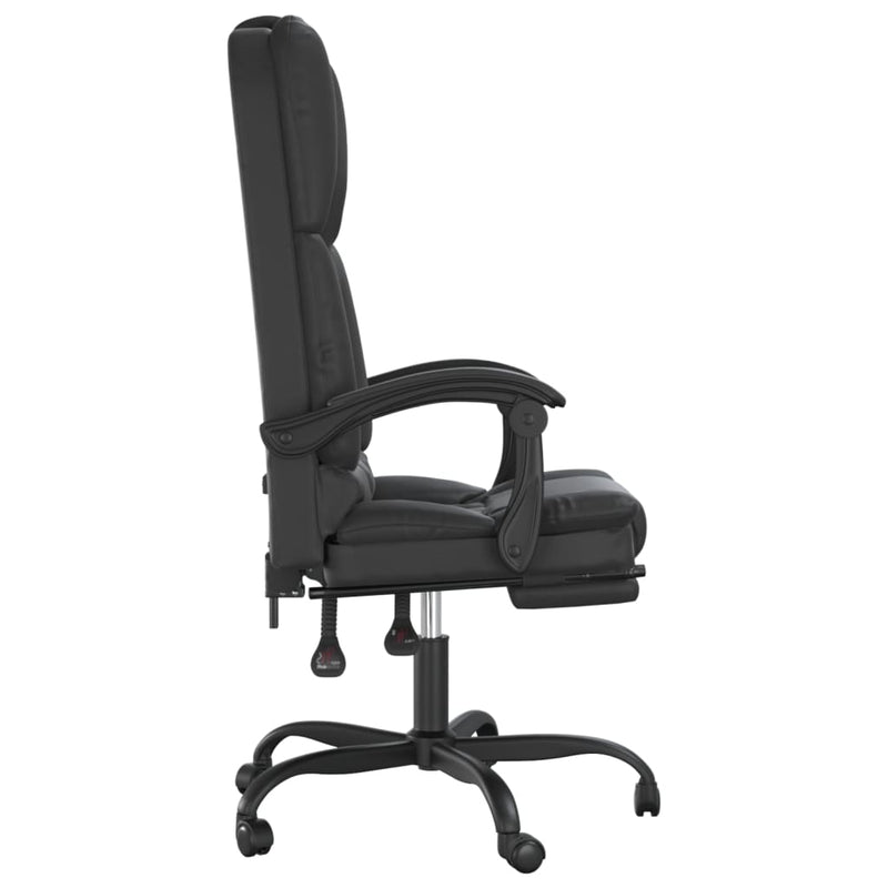 vidaXL Massage Reclining Office Chair Black Faux Leather