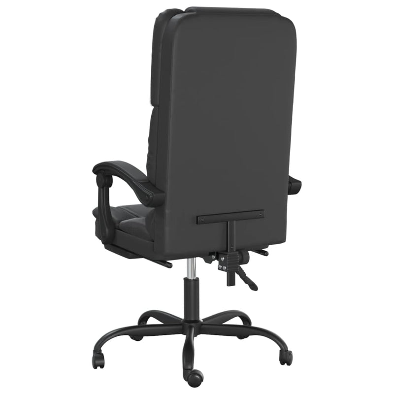 vidaXL Massage Reclining Office Chair Black Faux Leather