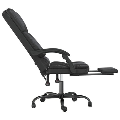vidaXL Massage Reclining Office Chair Black Faux Leather