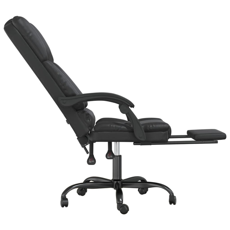 vidaXL Massage Reclining Office Chair Black Faux Leather