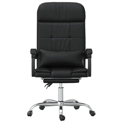vidaXL Massage Reclining Office Chair Black Faux Leather
