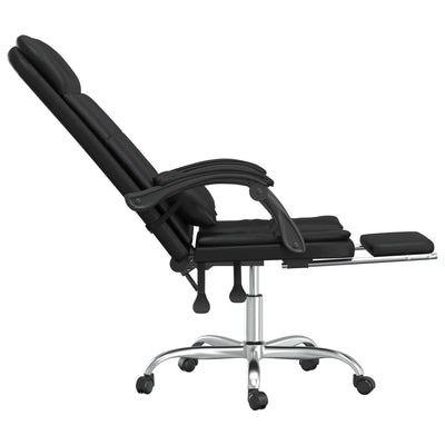 vidaXL Massage Reclining Office Chair Black Faux Leather