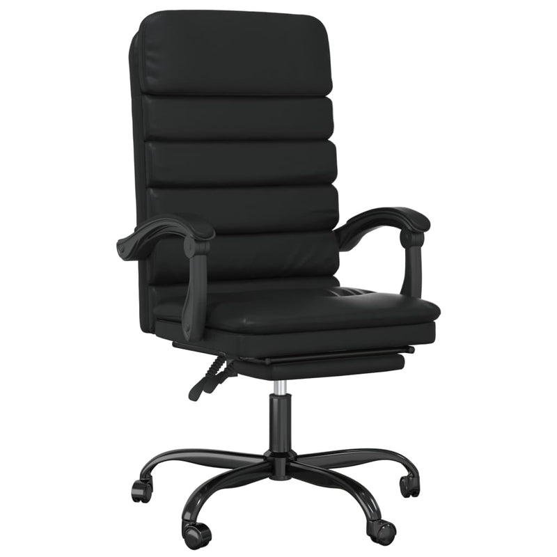 vidaXL Massage Reclining Office Chair Black Faux Leather