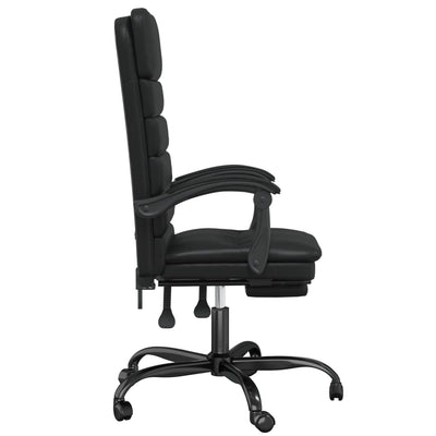 vidaXL Massage Reclining Office Chair Black Faux Leather
