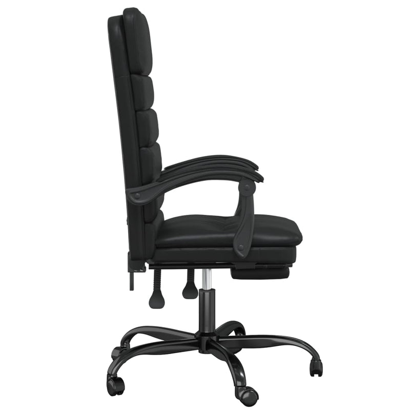 vidaXL Massage Reclining Office Chair Black Faux Leather