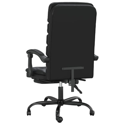 vidaXL Massage Reclining Office Chair Black Faux Leather