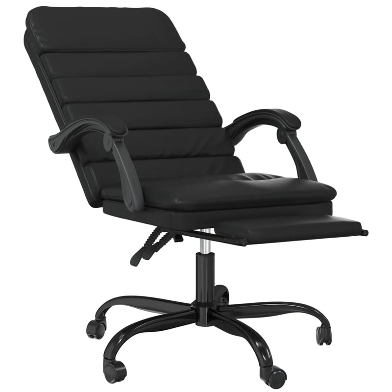vidaXL Massage Reclining Office Chair Black Faux Leather