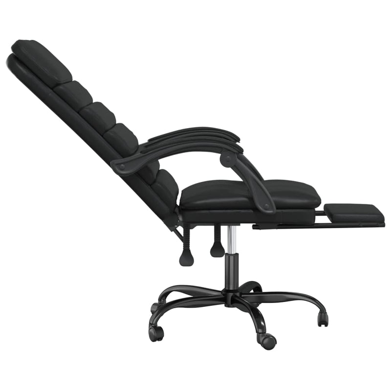 vidaXL Massage Reclining Office Chair Black Faux Leather