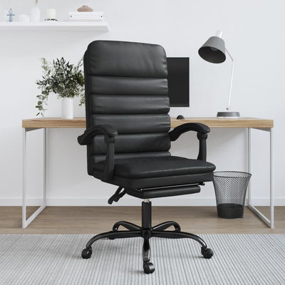 vidaXL Massage Reclining Office Chair Black Faux Leather