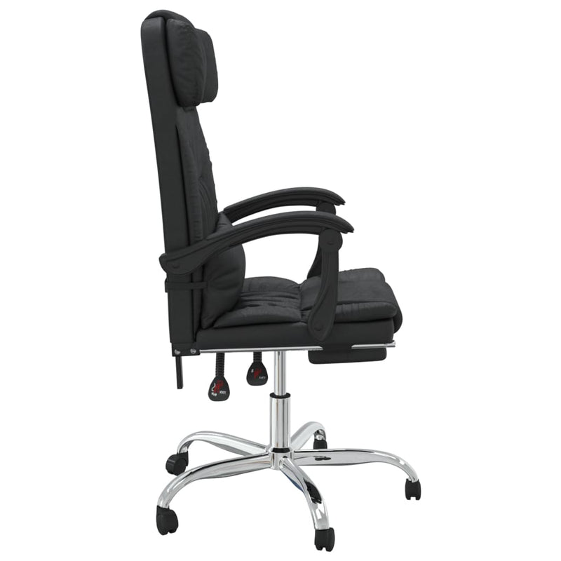vidaXL Massage Reclining Office Chair Black Faux Leather