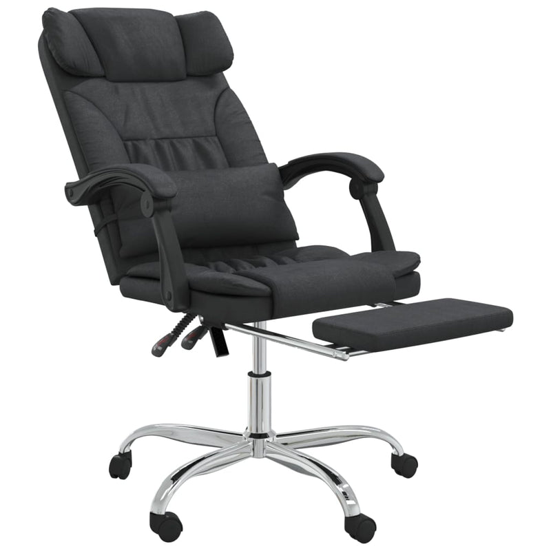 vidaXL Massage Reclining Office Chair Black Faux Leather