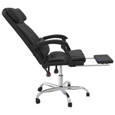 vidaXL Massage Reclining Office Chair Black Faux Leather