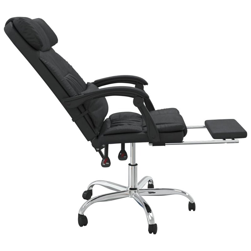 vidaXL Massage Reclining Office Chair Black Faux Leather