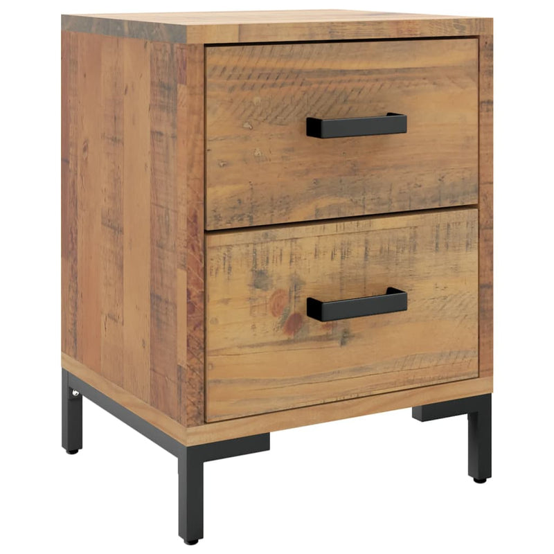 vidaXL Bedside Cabinet Black 36x30x45 cm Solid Pinewood
